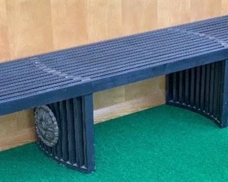 MCM Slat Wood Bench 13.5x57x15.5in HxWxD