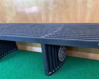MCM Slat Wood Bench 13.5x57x15.5in HxWxD