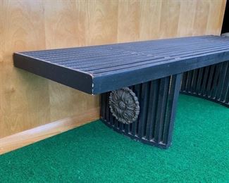 MCM Slat Wood Bench 13.5x57x15.5in HxWxD