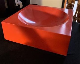 Mid Century Orange Square Bowl