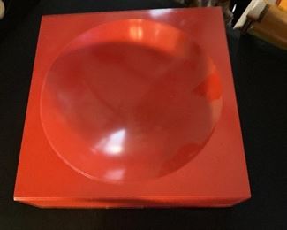 Mid Century Orange Square Bowl