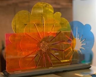 Artist Made Acrylic Sun/Moon Sculpture