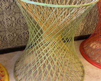 1960s Fiberglass Spun Table Base Pre Russell Woodard Green Yellow