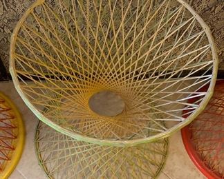 1960s Fiberglass Spun Table Base Pre Russell Woodard Green Yellow