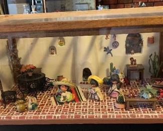Artist Made DeGrazia Shadow Box Scene