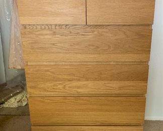 Vintage Oak 6 Drawer Dresser 48x31x19in HxWxD