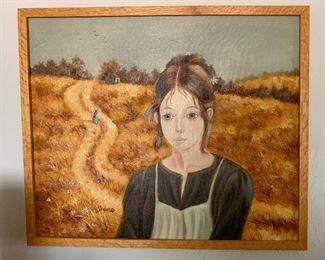 Original Art Girl in the Field Grene