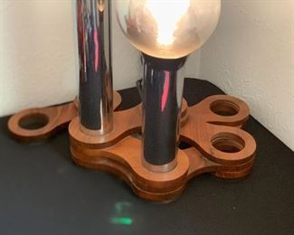 Artist Made Chrome Tailpipe Lamp 29in H