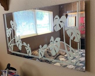 Leaf Etched Mirror 45x23in