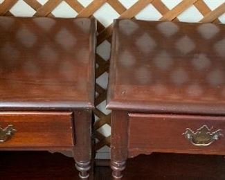 Two Vintage Mahogany Nightstands PAIR 27x18x15in HxWxD