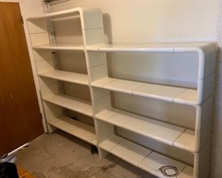 AS-IS UMBO Space Age MCM Kay Leroy Ruggles White Modular Shelf unit for Directional 73x98x12inH HxWxD