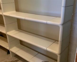 AS-IS UMBO Space Age MCM Kay Leroy Ruggles White Modular Shelf unit for Directional 73x98x12inH HxWxD