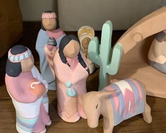 Southwest Native American Ceramic Nativity Scene