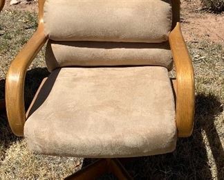 Oak Bentwood Rolling Chair