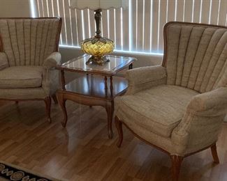 Vintage Channel Back Wood Framed Chair #1 36x29x32in HxWxD
Vintage Channel Back Wood Framed Chair #2 36x29x32in HxWxD