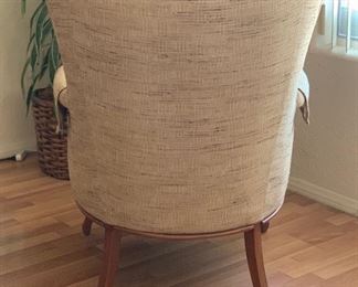 Vintage Channel Back Wood Framed Chair #2 36x29x32in HxWxD