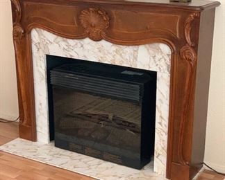Hand Carved Faux Fireplace 47x61x14in HxWxD