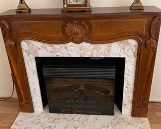 Hand Carved Faux Fireplace 47x61x14in HxWxD