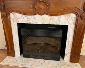 Hand Carved Faux Fireplace 47x61x14in HxWxD