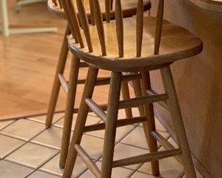 2 Swivel Bar stools PAIR 41x19x19in 30in Seat Height