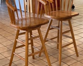 2 Swivel Bar stools PAIR 41x19x19in 30in Seat Height