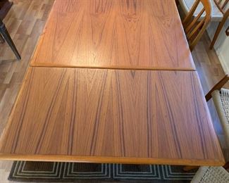 Arne Vodder Sibast Danish Modern Teak Dining Table Draw Leaf	29x39x55-96in HxWxD