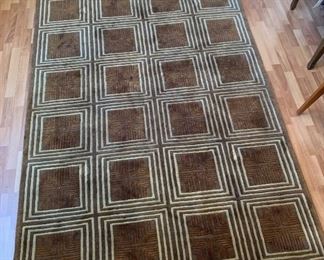 60x96 Contemporary Hand Knotted Wool Rug 60x96in HxWxD