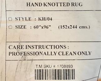 60x96 Contemporary Hand Knotted Wool Rug