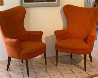 MCM Orange Wingback Chair #1 42x30x29in HxWxD
MCM Orange Wingback Chair #2 42x30x29in HxWxD