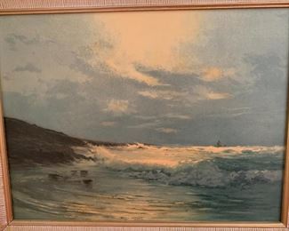 Vintage Seashore Painting