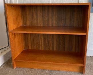 Teak Veneer Short Bookshelf 29x32x12.5 HxWxD