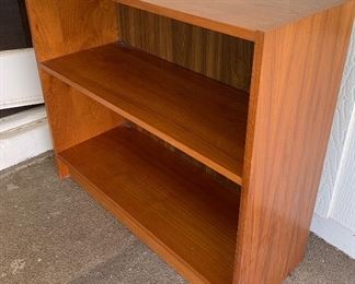 Teak Veneer Short Bookshelf 29x32x12.5 HxWxD