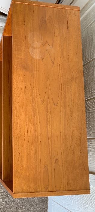 Teak Veneer Short Bookshelf 29x32x12.5 HxWxD