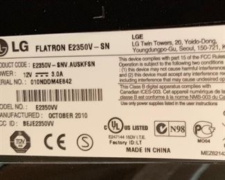 LG 23in LED HD Monitor E2350V-SN