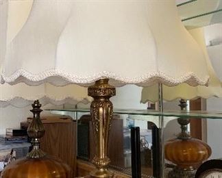 Vintage Glass & Metal Lamp