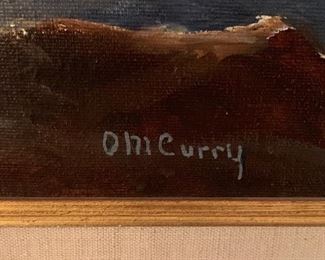 Antique Painting Curry Crashing Waves