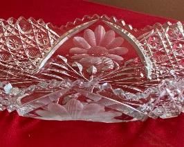 14in American Brilliant Cut Glass Relish Dish