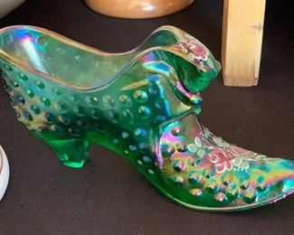 Fenton Hobnail Glass Slipper