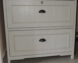 WHITE LATERAL FILING CABINET