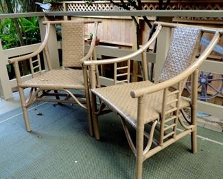 PAIR OF VINTAGE RATTAN ARMCHAIRS