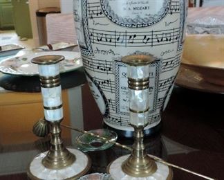 VASE AND CANDLESTICKS