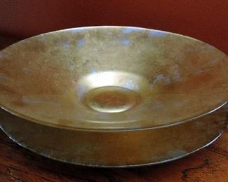 GOLD EMBELLISHED PLATE AND BOWL