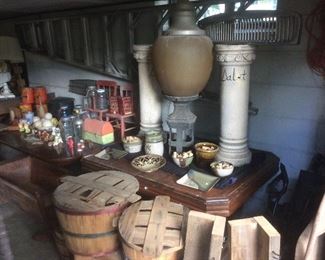 Old street light ,baskets,