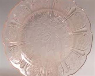 Antique cherry blossom depression glass set, many pieces