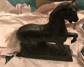 Vintage cast horse statue