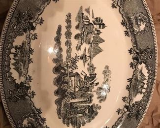 Vintage Black transferware, Two of these beautiful platters available