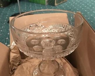 Antique footed glass compote