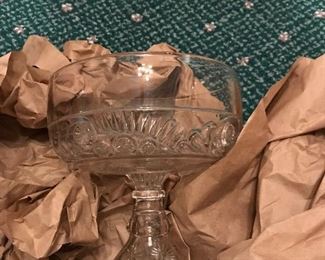 Antique footed glass compote