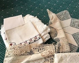 Vintage doilies and linens