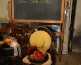 CHALKBOARD, CHAIRS